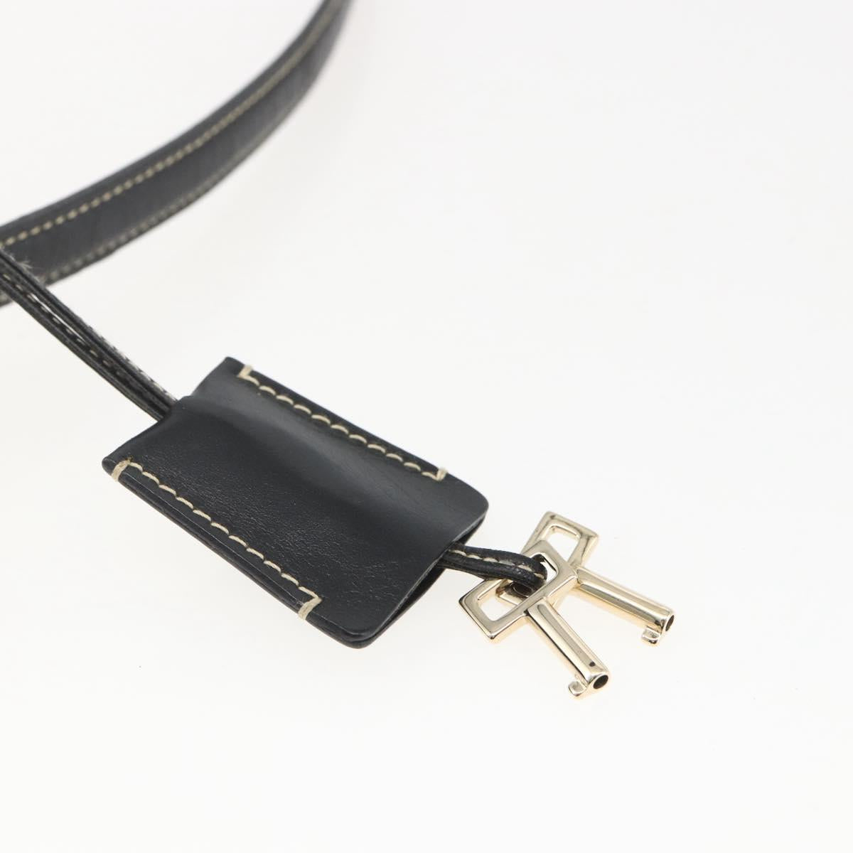 GUCCI Shoulder Bag Leather Black Gold 001 4214 Auth 148566