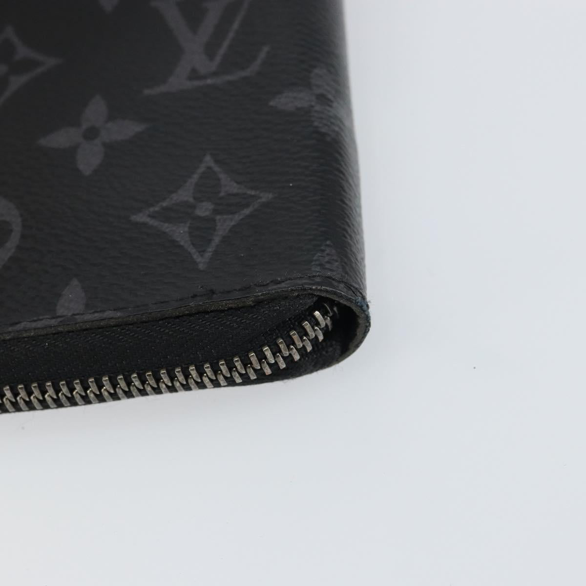 LOUIS VUITTON Monogram Eclipse Zippy Wallet Vertical Wallet M62295 Auth 148576