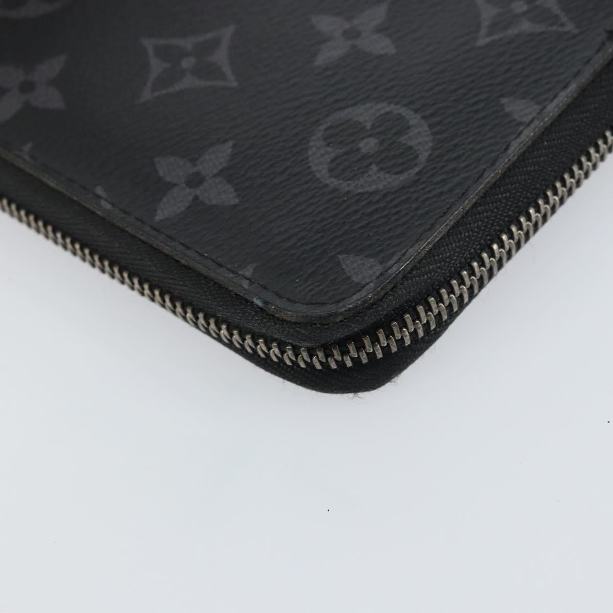 LOUIS VUITTON Monogram Eclipse Zippy Wallet Vertical Wallet M62295 Auth 148576