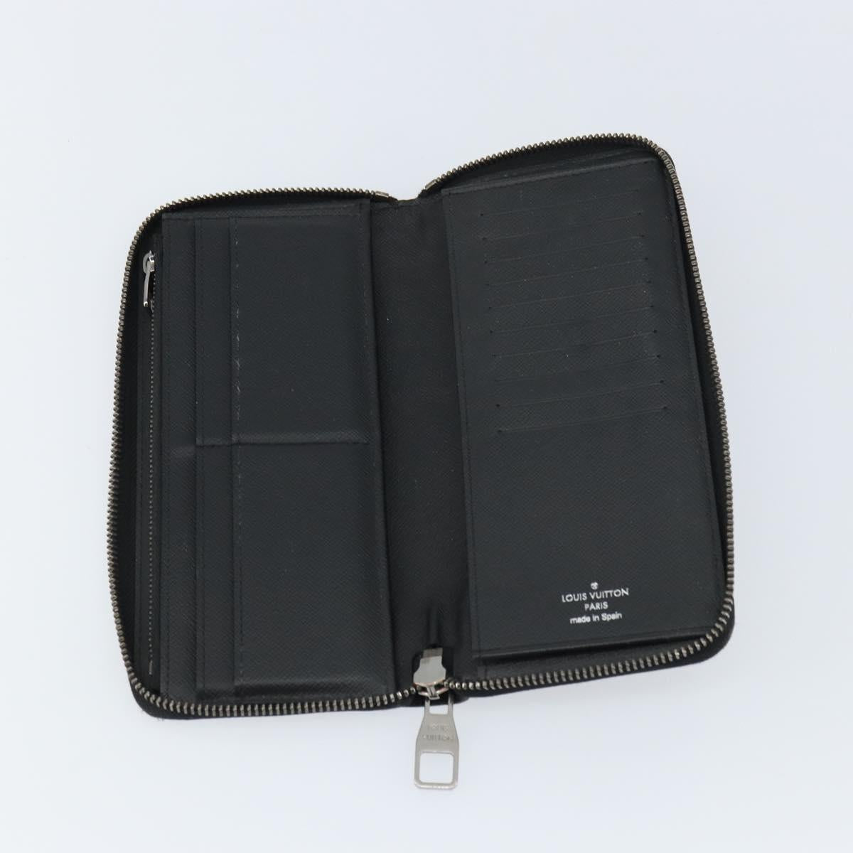 LOUIS VUITTON Monogram Eclipse Zippy Wallet Vertical Wallet M62295 Auth 148576