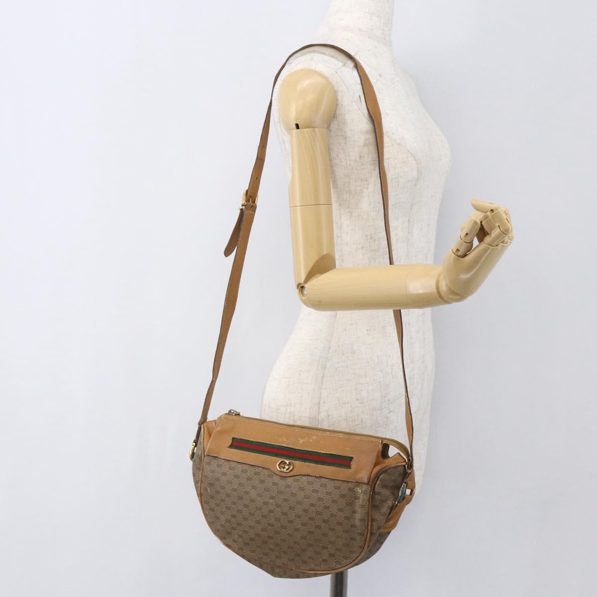 GUCCI Micro GG Supreme Web Sherry Line Bag PVC Beige 001 58 0918 Auth 148581
