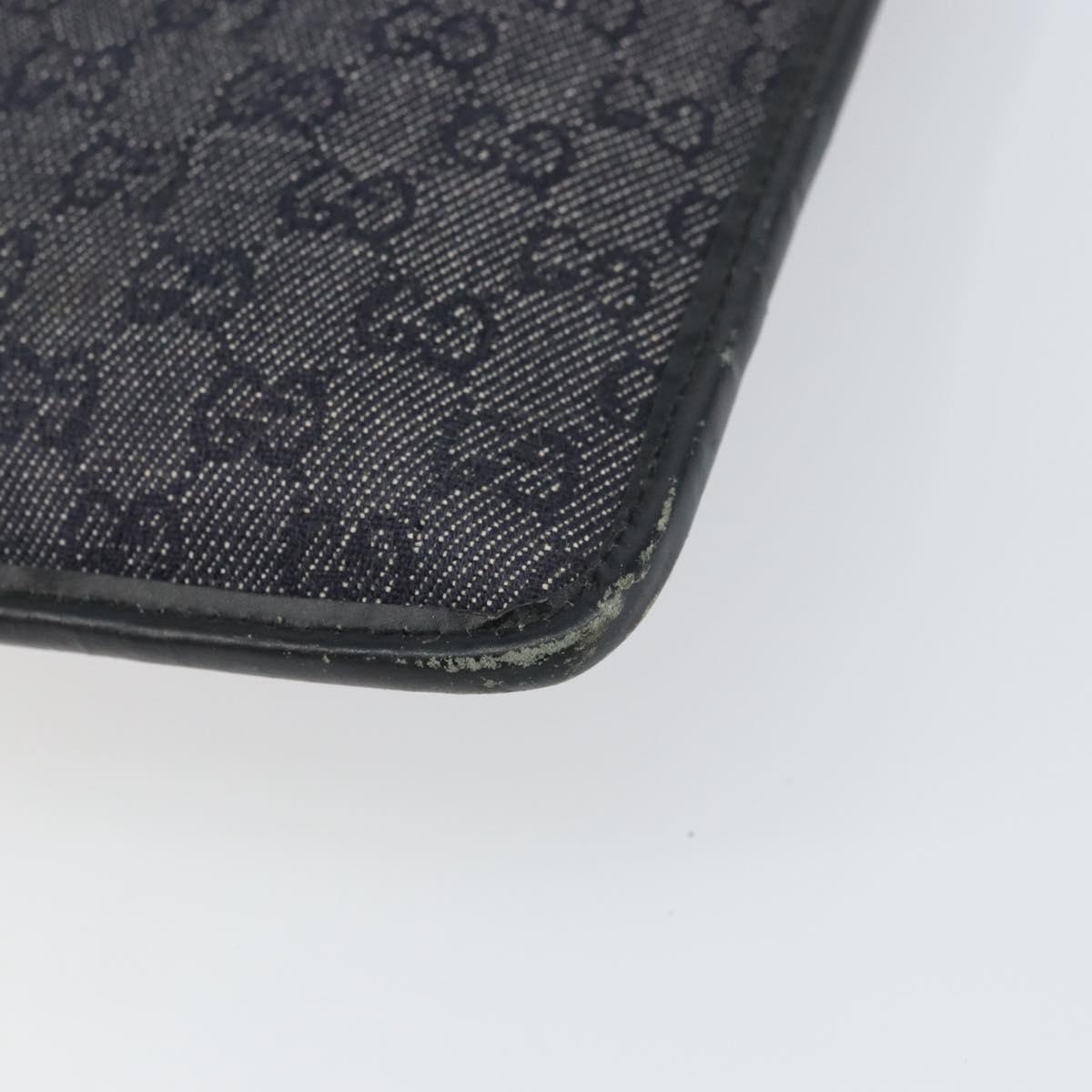 GUCCI GG Canvas Shoulder Bag Black Silver 27639 Auth 148585