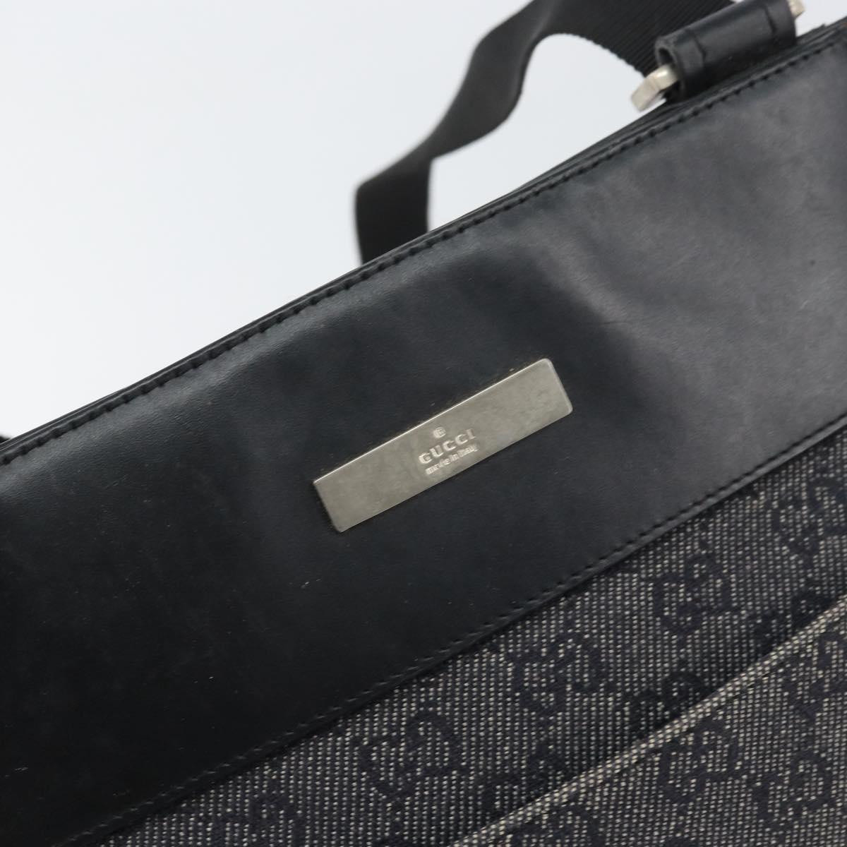 GUCCI GG Canvas Shoulder Bag Black Silver 27639 Auth 148585