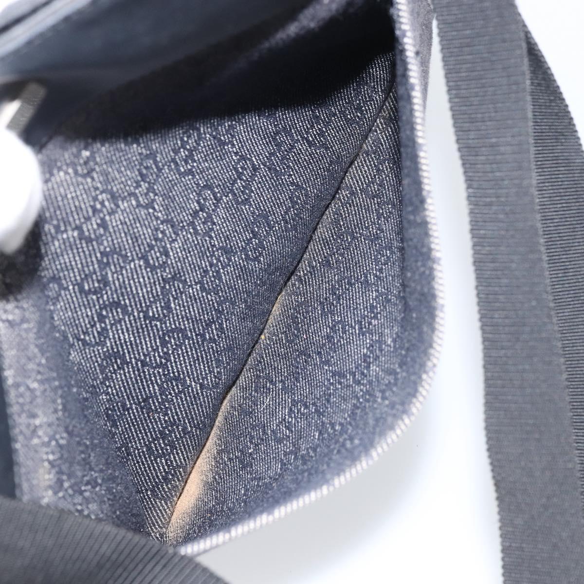 GUCCI GG Canvas Shoulder Bag Black Silver 27639 Auth 148585