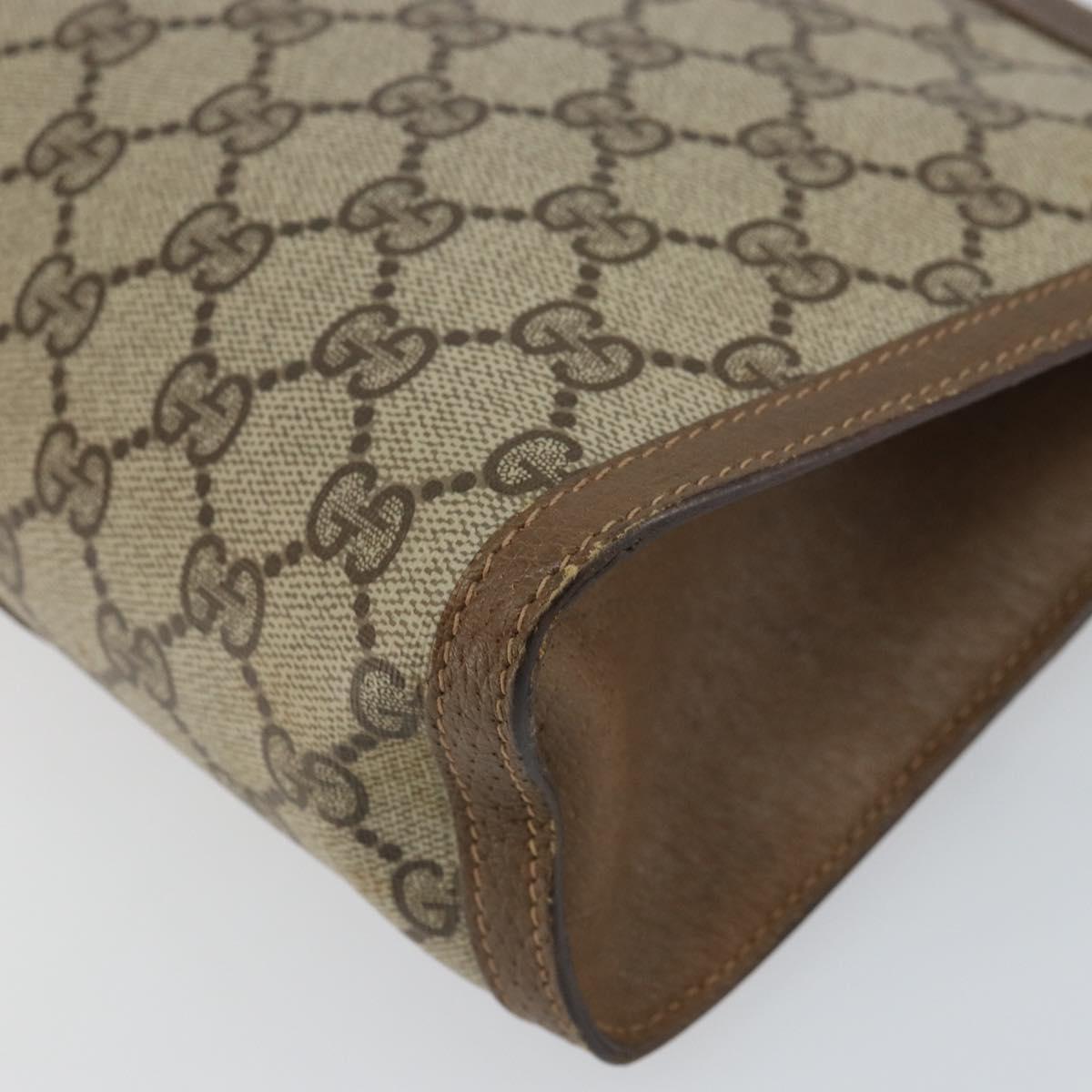 GUCCI GG Supreme Web Sherry Line Clutch Bag PVC Beige 89 01 033 Auth 148586