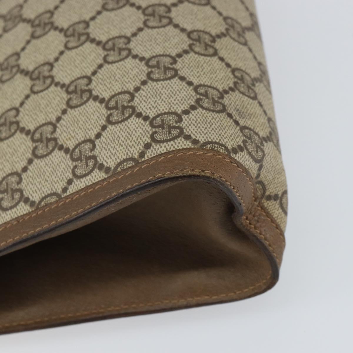 GUCCI GG Supreme Web Sherry Line Clutch Bag PVC Beige 89 01 033 Auth 148586