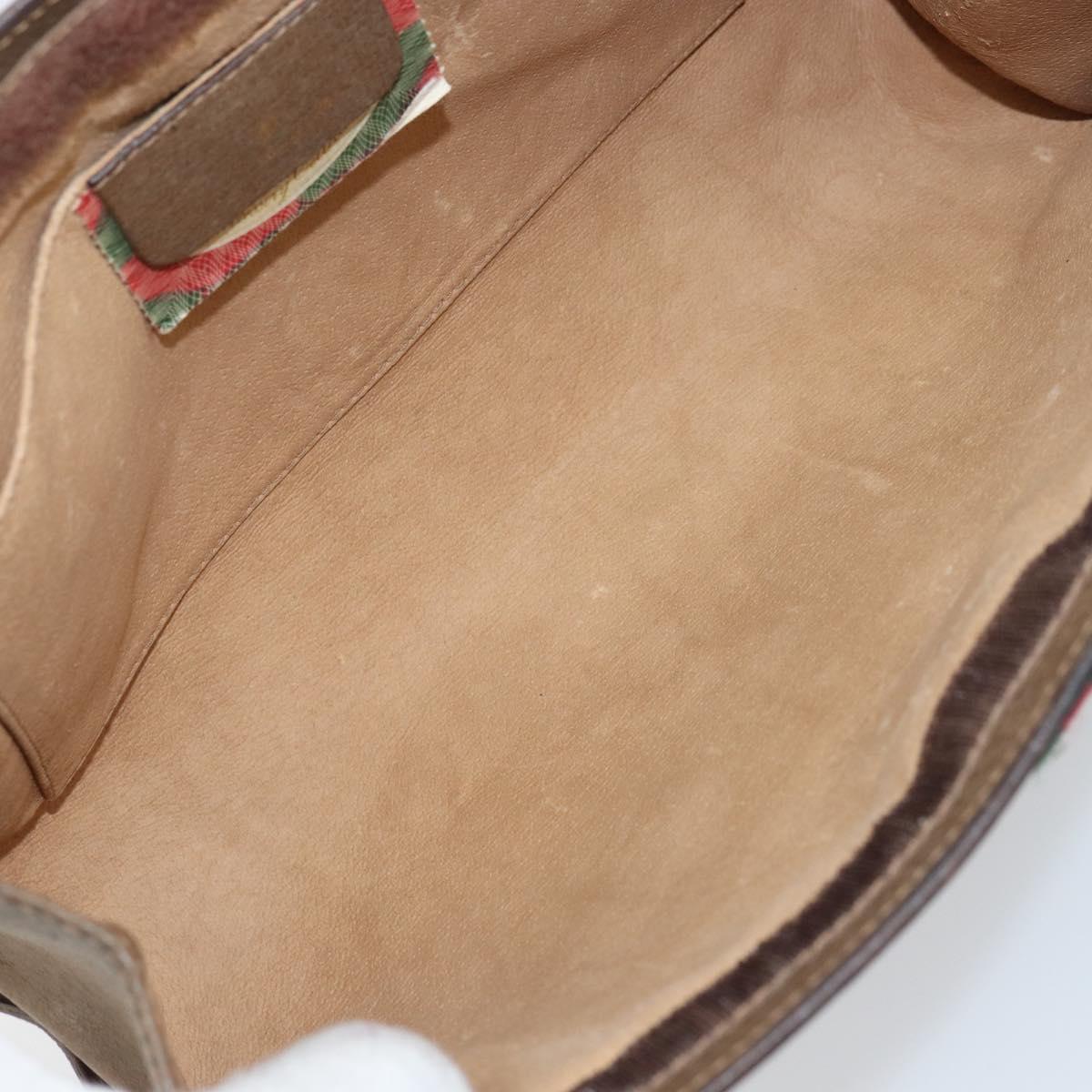 GUCCI GG Supreme Web Sherry Line Clutch Bag PVC Beige 89 01 033 Auth 148586