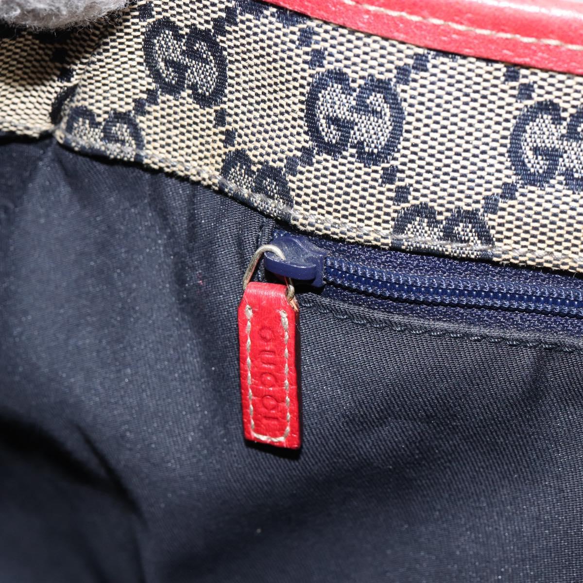 GUCCI Tote Bag Leather Red Gold 130736 Auth 148617