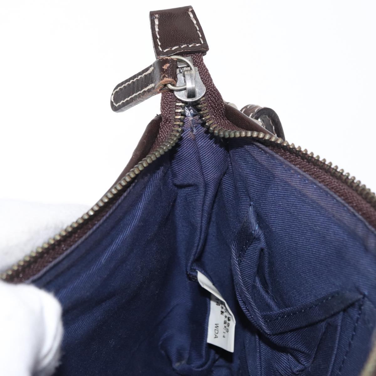 BURBERRY Nova Check Blue Label Pouch Canvas Light Blue Auth 148618