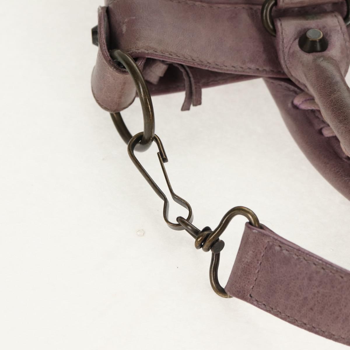 BALENCIAGA The City Hand Bag Leather 2way Purple 103208 Auth 148620V