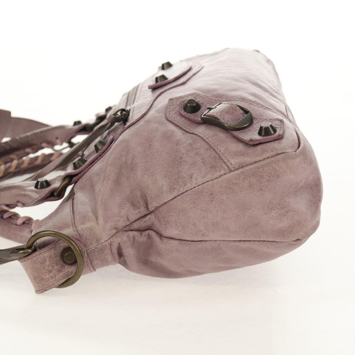BALENCIAGA The City Hand Bag Leather 2way Purple 103208 Auth 148620V
