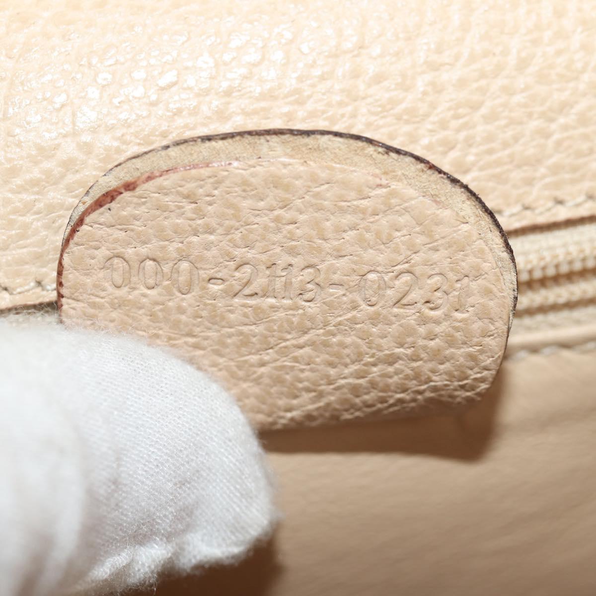 GUCCI Bamboo Hand Bag Leather 2way Beige Gold Auth 148621V