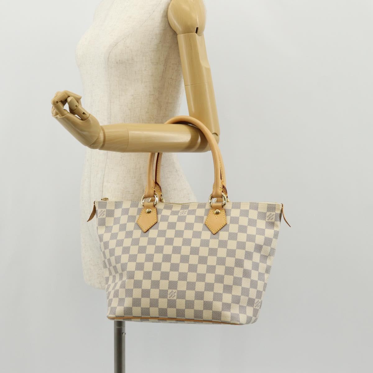 LOUIS VUITTON Damier Azur Saleya PM Tote Bag N51186 LV Auth 148622SAV