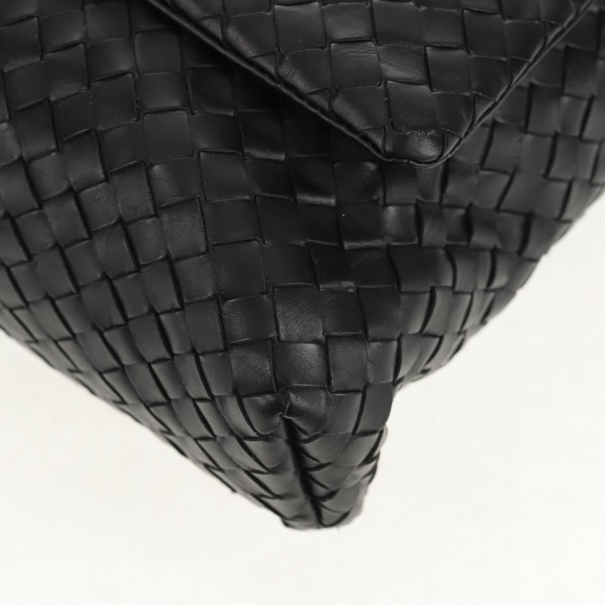 BOTTEGA VENETA INTRECCIATO Shoulder Bag Leather Black Auth 148626SAM