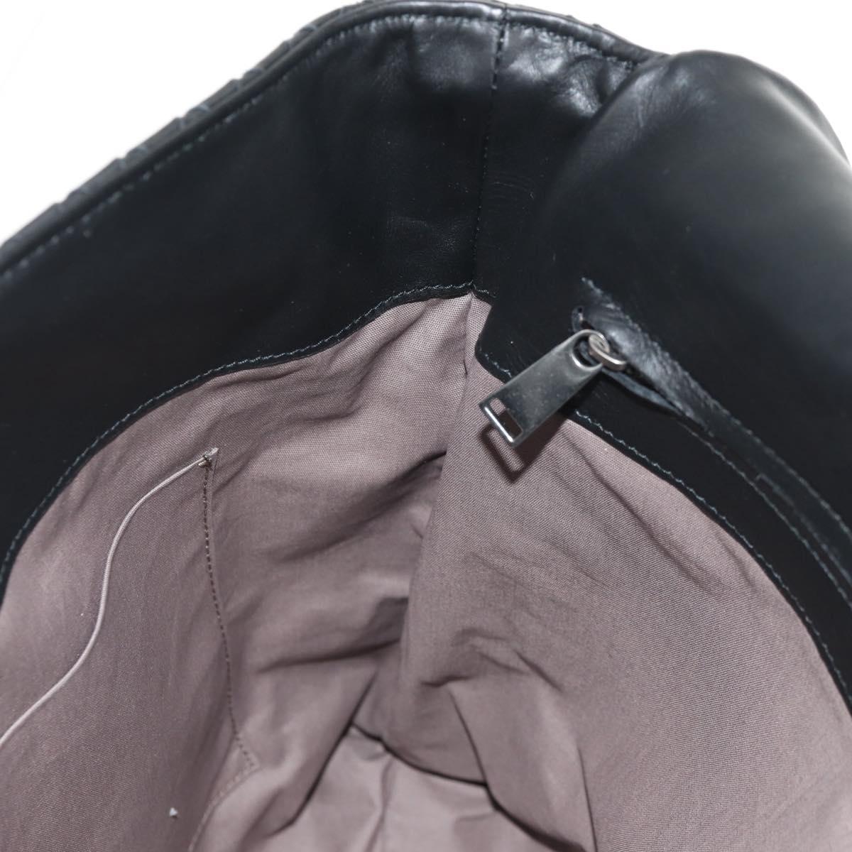 BOTTEGA VENETA INTRECCIATO Shoulder Bag Leather Black Auth 148626SAM