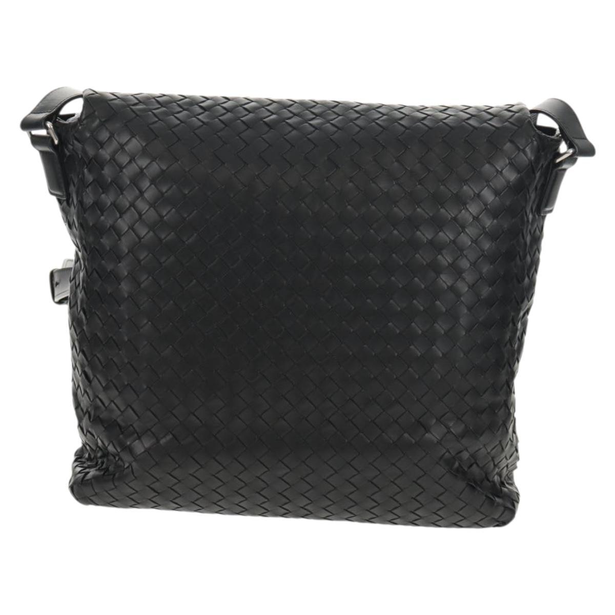 BOTTEGA VENETA INTRECCIATO Shoulder Bag Leather Black Auth 148626SAM