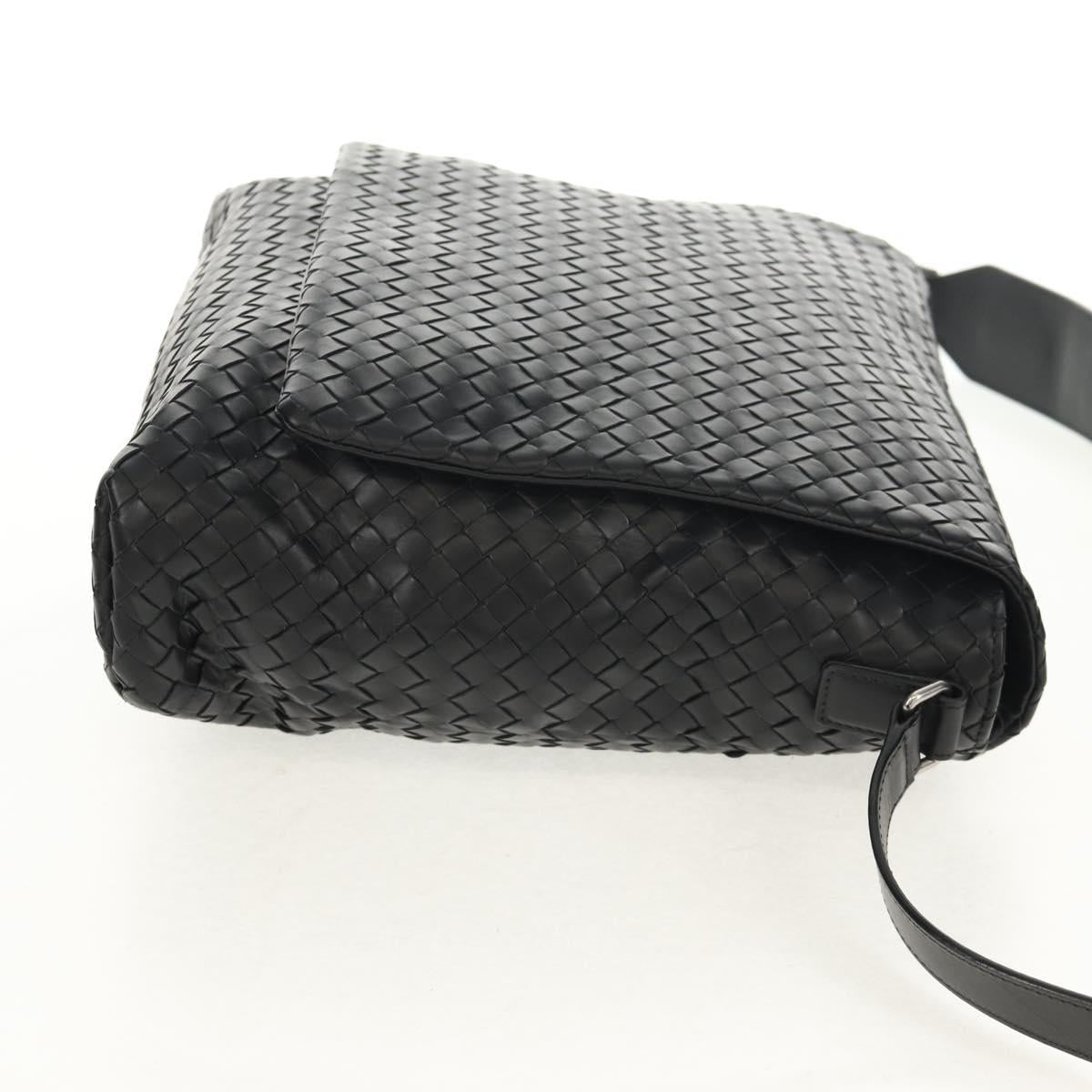 BOTTEGA VENETA INTRECCIATO Shoulder Bag Leather Black Auth 148626SAM
