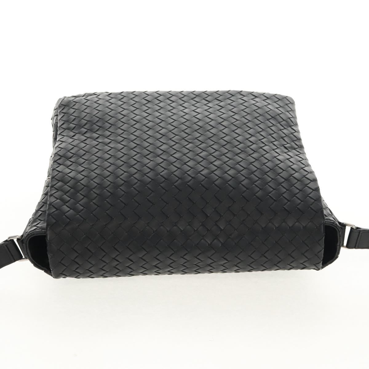 BOTTEGA VENETA INTRECCIATO Shoulder Bag Leather Black Auth 148626SAM