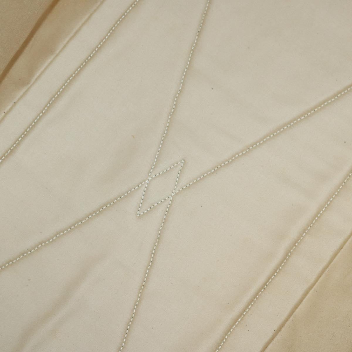 HERMES Victoria 50 Boston Bag Canvas Beige Gold Auth 148631