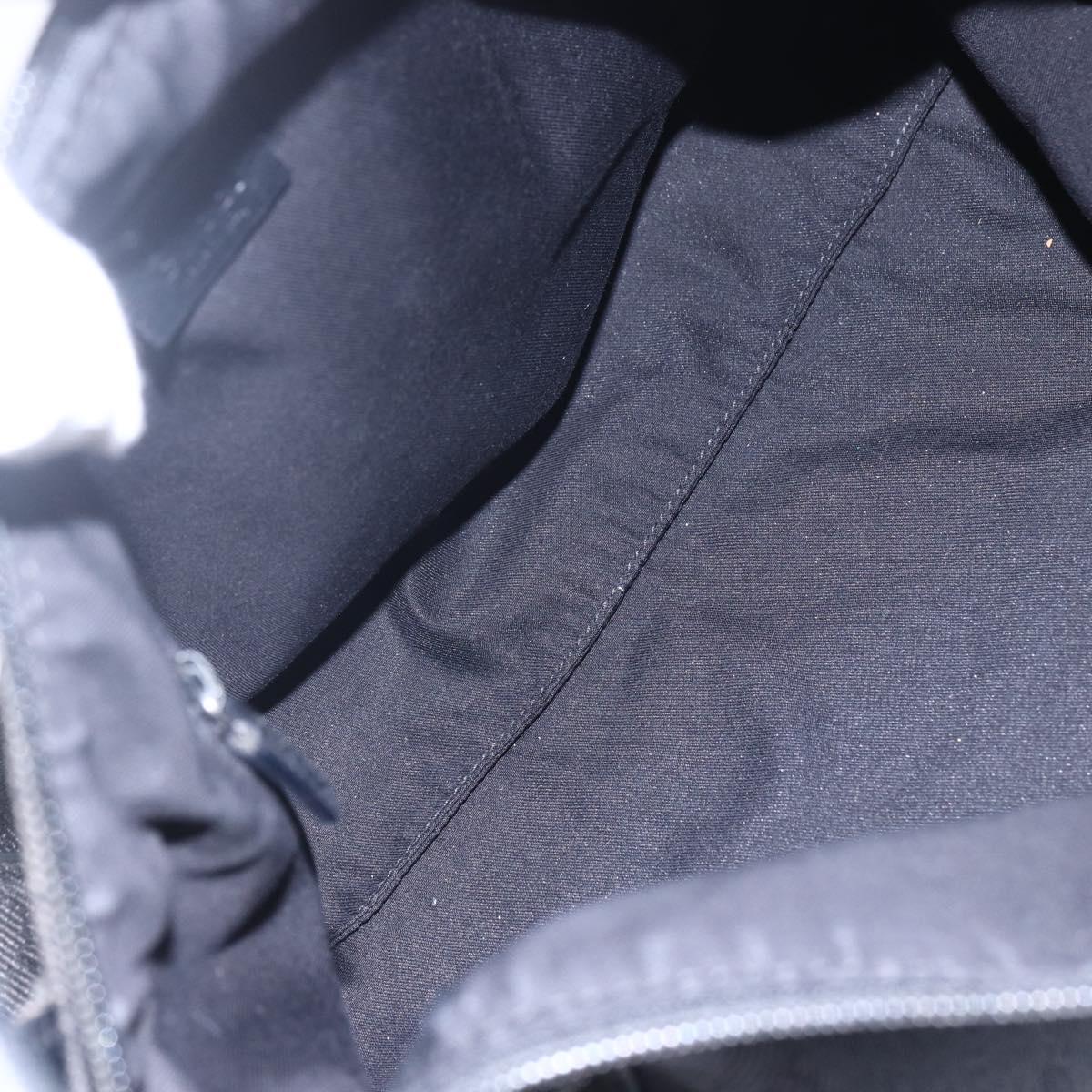 GUCCI GG Canvas Shoulder Bag Black Silver 152281 Auth 148637