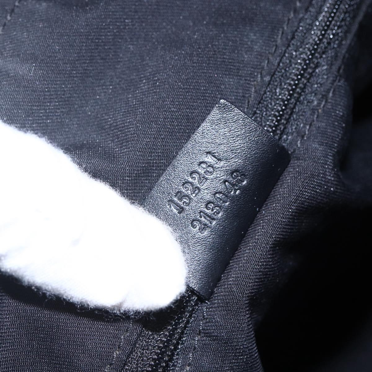 GUCCI GG Canvas Shoulder Bag Black Silver 152281 Auth 148637