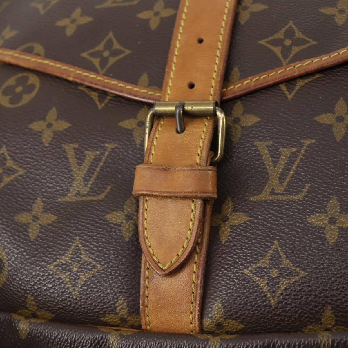 LOUIS VUITTON Monogram Saumur 35 Shoulder Bag M42254 LV Auth 148638