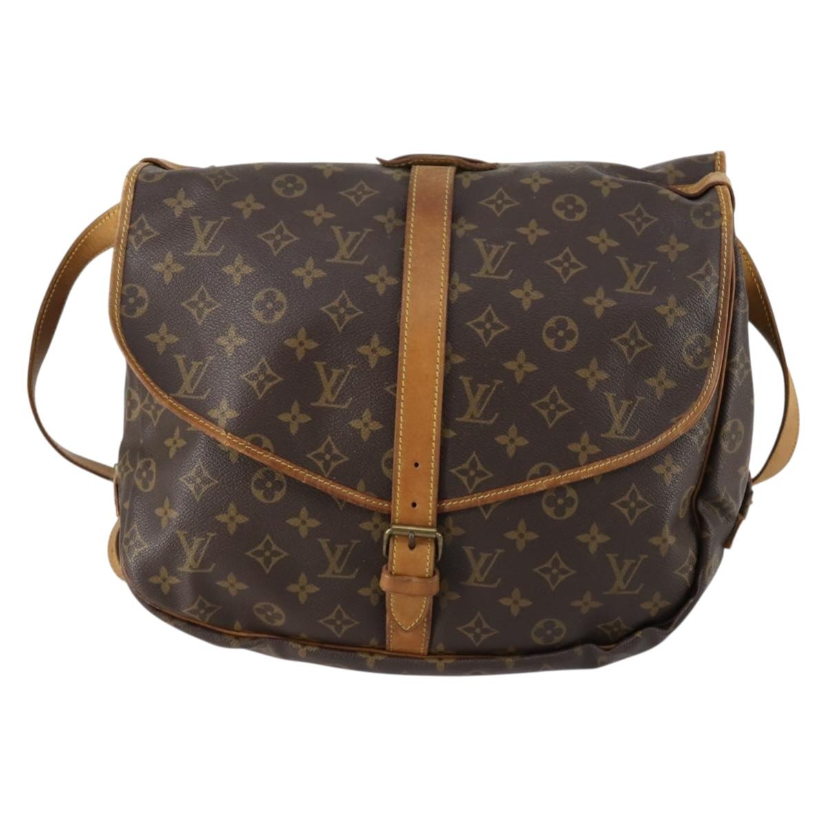 LOUIS VUITTON Monogram Saumur 35 Shoulder Bag M42254 LV Auth 148638