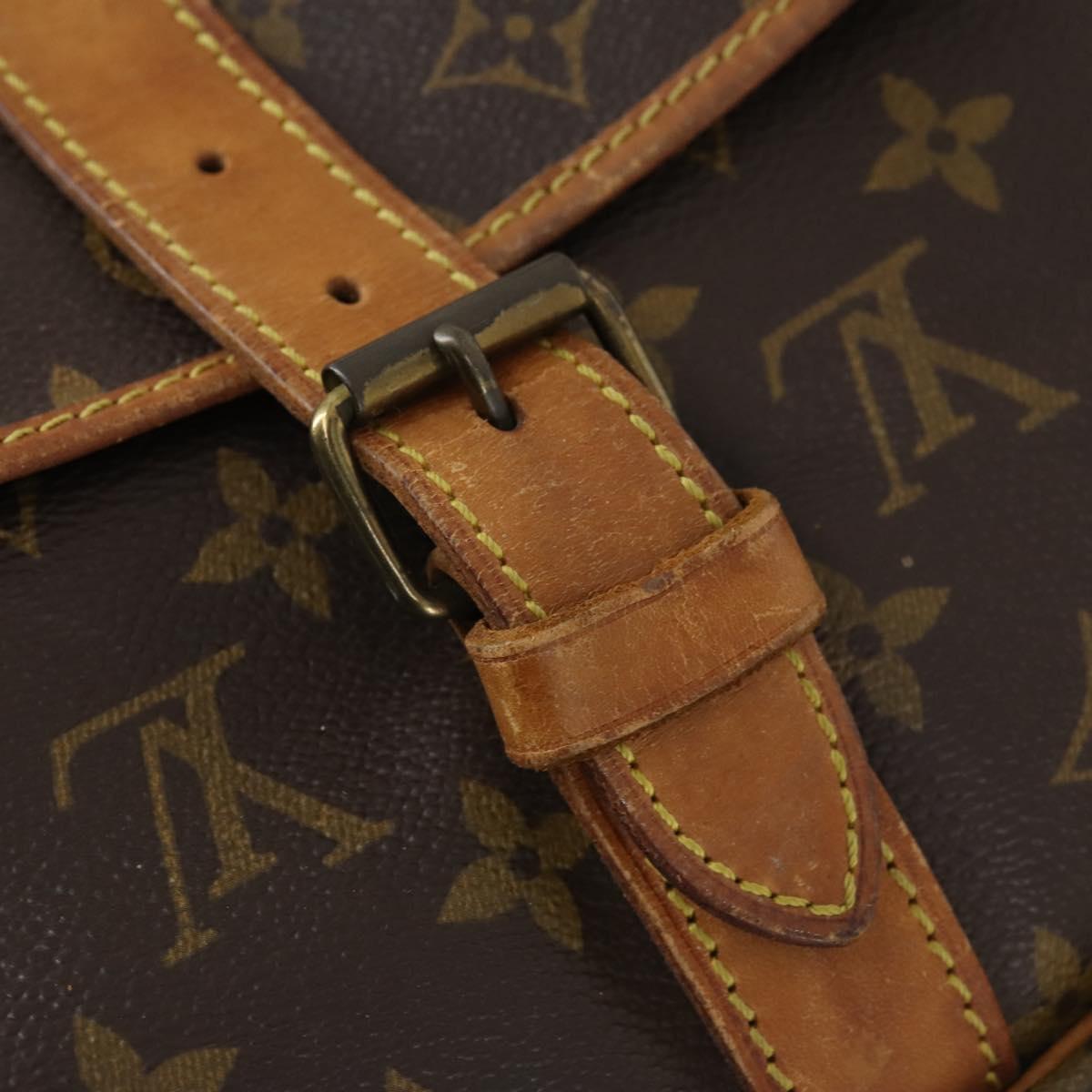 LOUIS VUITTON Monogram Saumur 35 Shoulder Bag M42254 LV Auth 148638