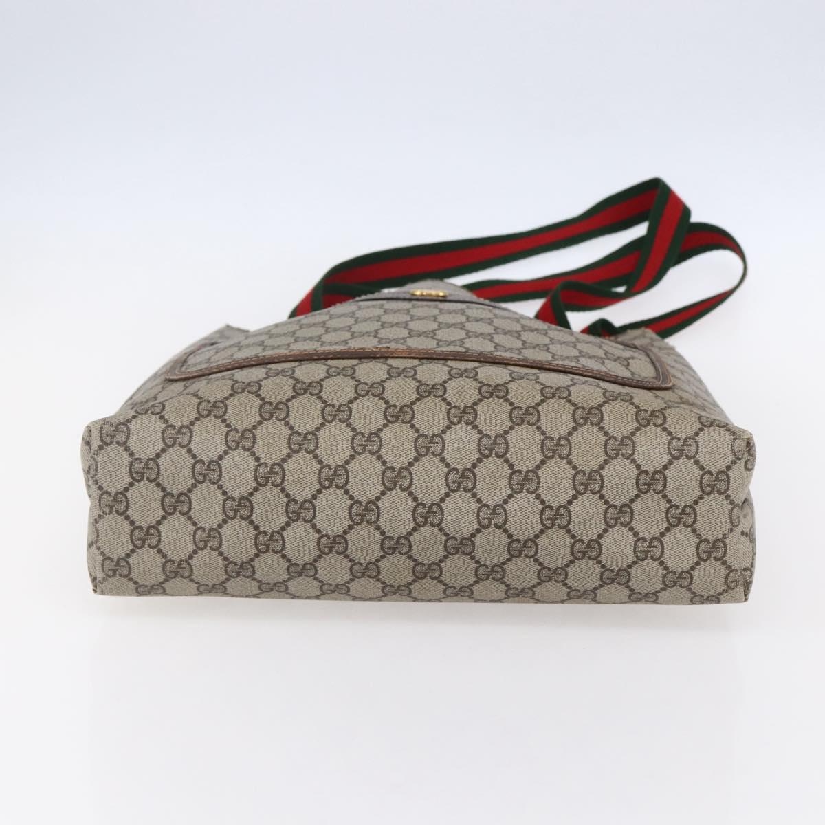 GUCCI GG Supreme Web Sherry Line Tote Bag PVC Beige 39 002 4487 Auth 148647