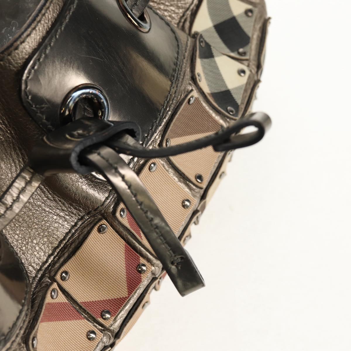 BURBERRY Nova Check Shoulder Bag PVC Beige Auth 148649V