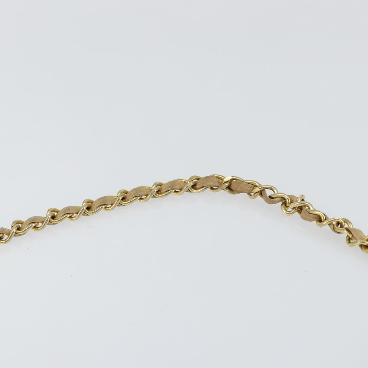 CHANEL Chain Shoulder Bag Lamb Skin Beige Gold CC Auth 148650