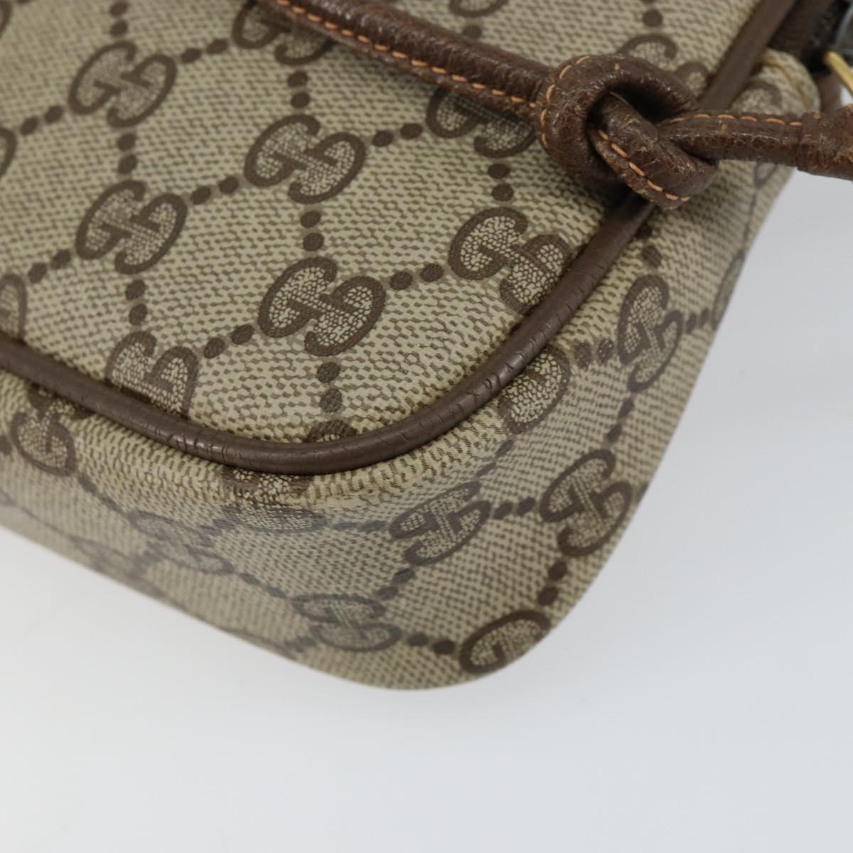 GUCCI GG Supreme Shoulder Bag PVC Beige Gold 97 02 068 Auth 148651