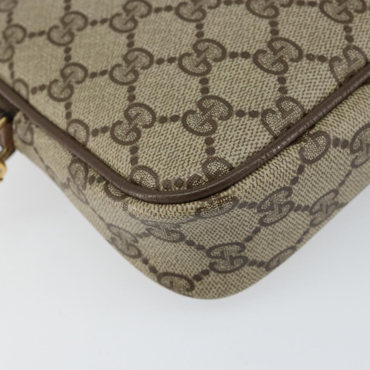 GUCCI GG Supreme Shoulder Bag PVC Beige Gold 97 02 068 Auth 148651