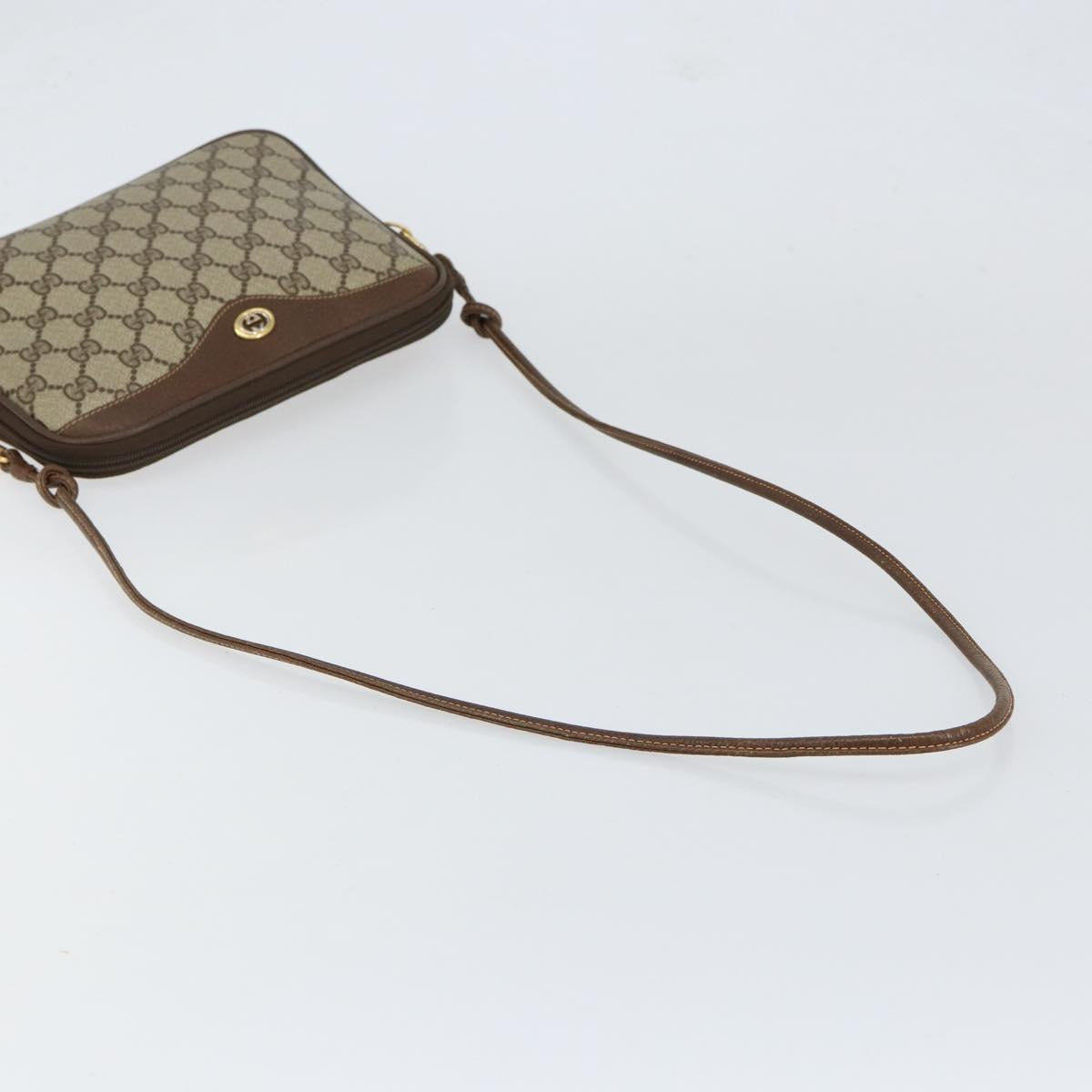 GUCCI GG Supreme Shoulder Bag PVC Beige Gold 97 02 068 Auth 148651