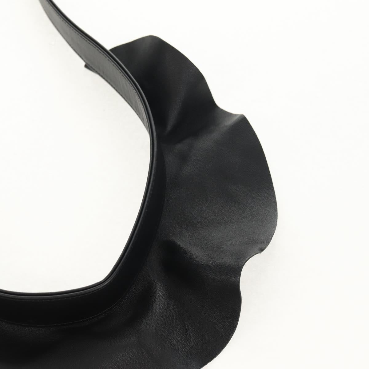 CHANEL Shoulder Bag Lamb Skin Black Gold CC Auth 148655SM