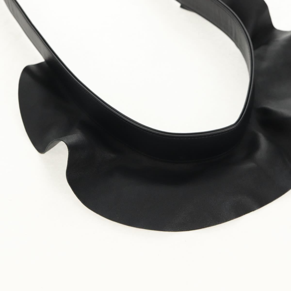 CHANEL Shoulder Bag Lamb Skin Black Gold CC Auth 148655SM