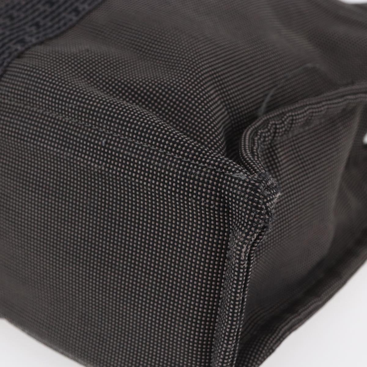 HERMES Her Line Hand Bag MM Canvas Gray Auth 148658