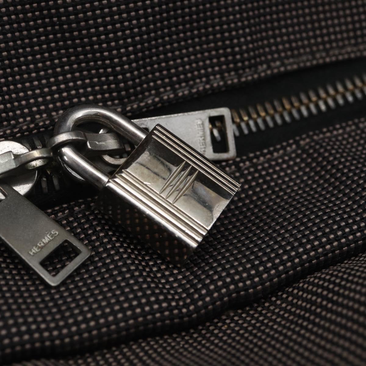 HERMES Her Line Hand Bag MM Canvas Gray Auth 148658