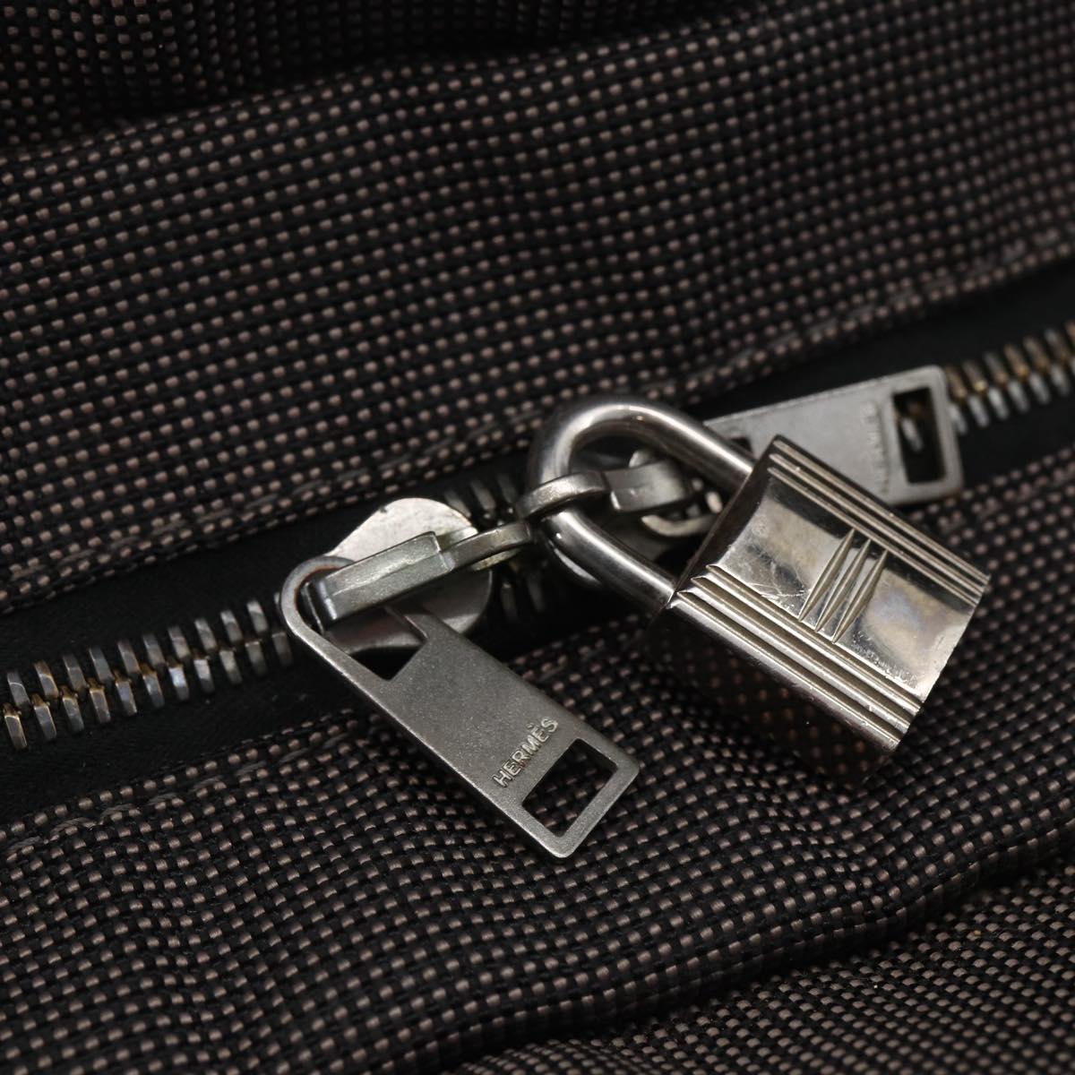 HERMES Her Line Hand Bag MM Canvas Gray Auth 148658