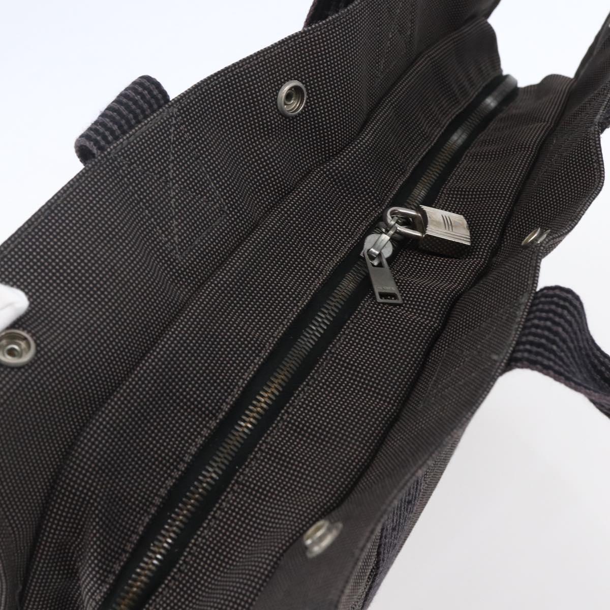 HERMES Her Line Hand Bag MM Canvas Gray Auth 148658