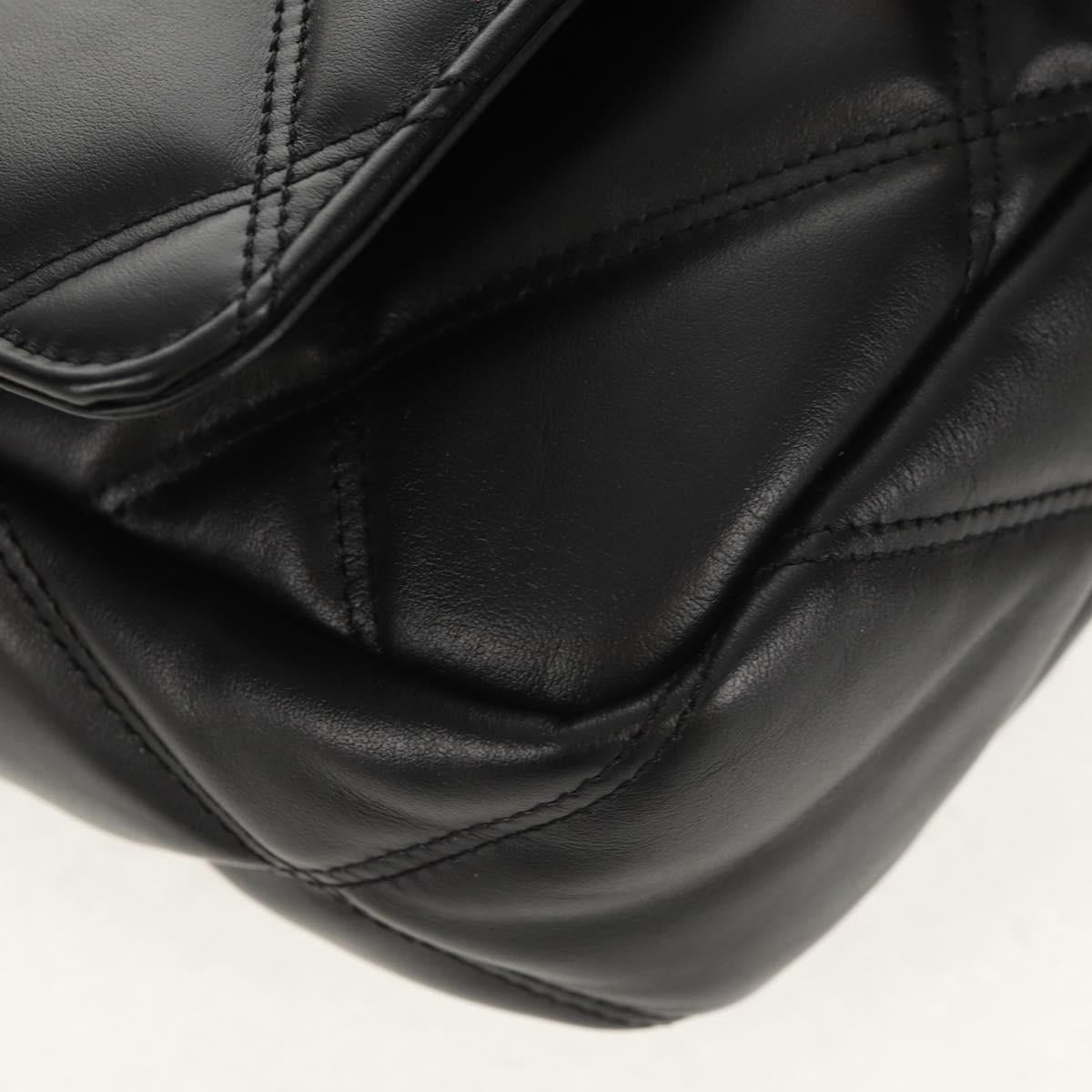 VERSACE Shoulder Bag Leather Black Gold Auth 148667V