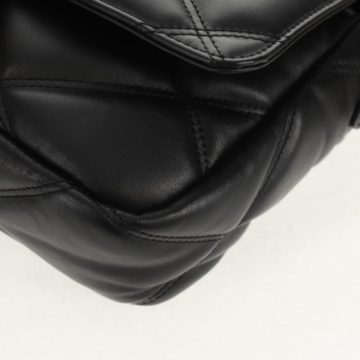 VERSACE Shoulder Bag Leather Black Gold Auth 148667V