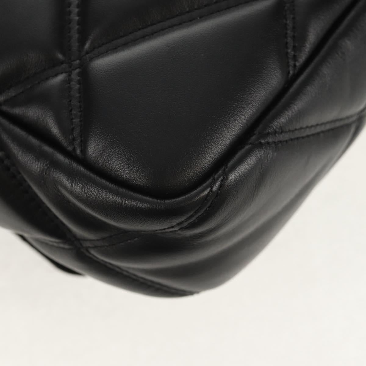 VERSACE Shoulder Bag Leather Black Gold Auth 148667V