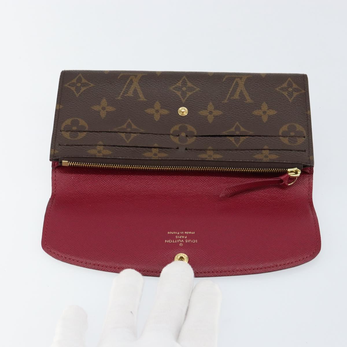 LOUIS VUITTON Monogram Portefeuille Emilie Wallet Pink M60697 LV Auth 148671