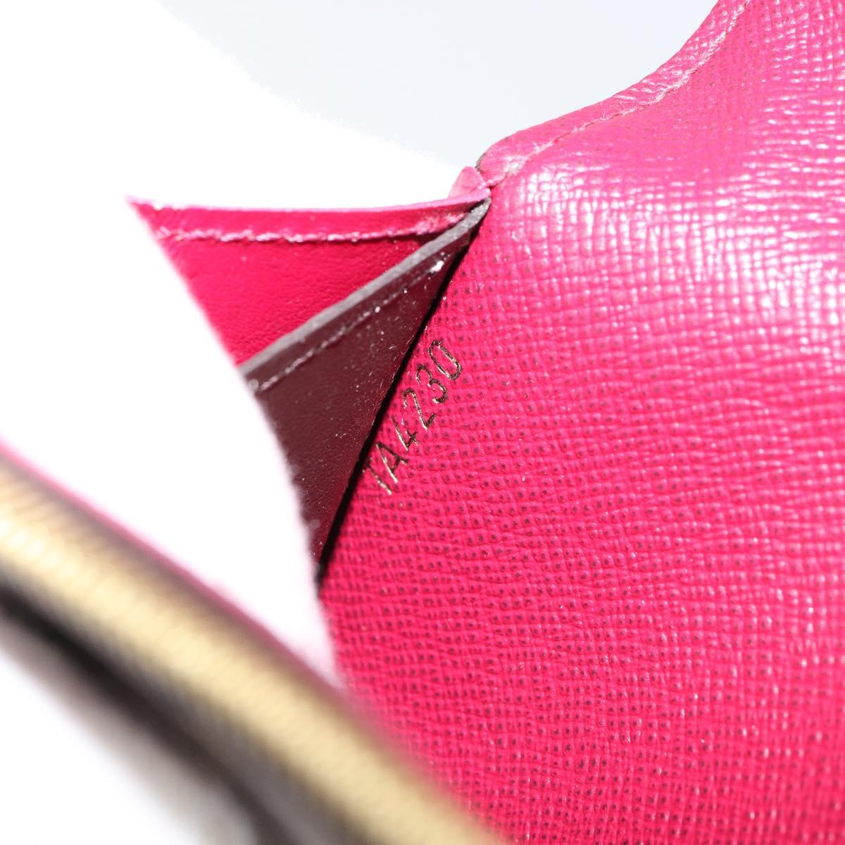 LOUIS VUITTON Monogram Portefeuille Emilie Wallet Pink M60697 LV Auth 148671