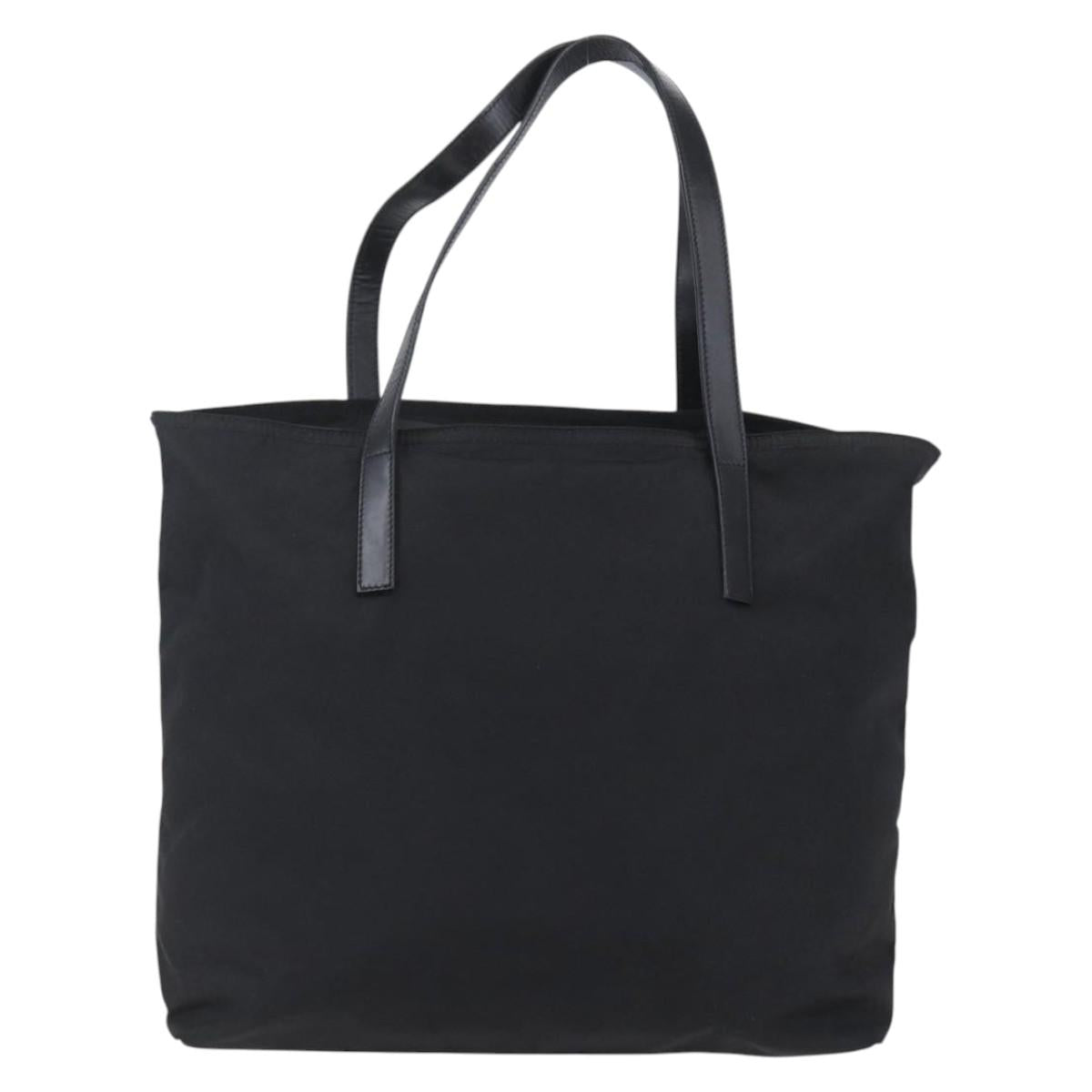 PRADA Semi Shoulder Bag Nylon Black Silver Auth 148673