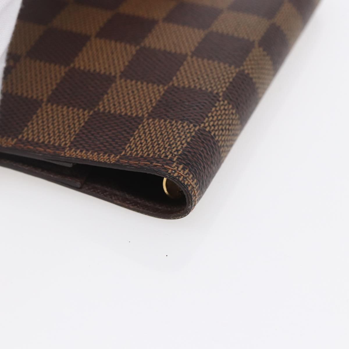 LOUIS VUITTON Damier Ebene Agenda PM Day Planner Cover R20700 LV Auth 148674