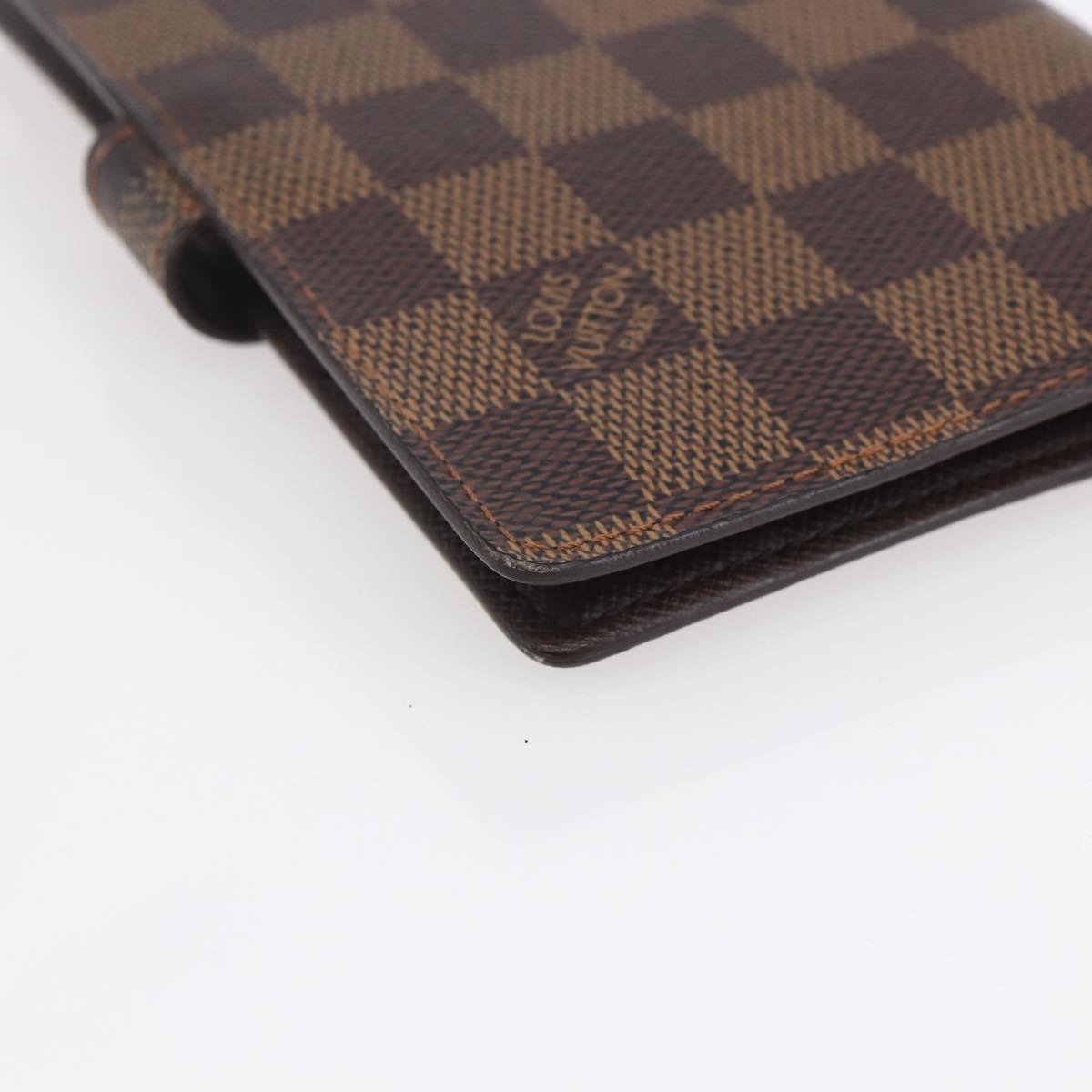 LOUIS VUITTON Damier Ebene Agenda PM Day Planner Cover R20700 LV Auth 148674