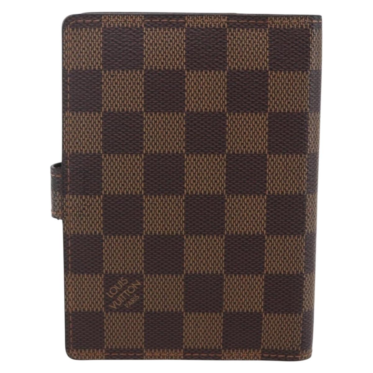 LOUIS VUITTON Damier Ebene Agenda PM Day Planner Cover R20700 LV Auth 148674