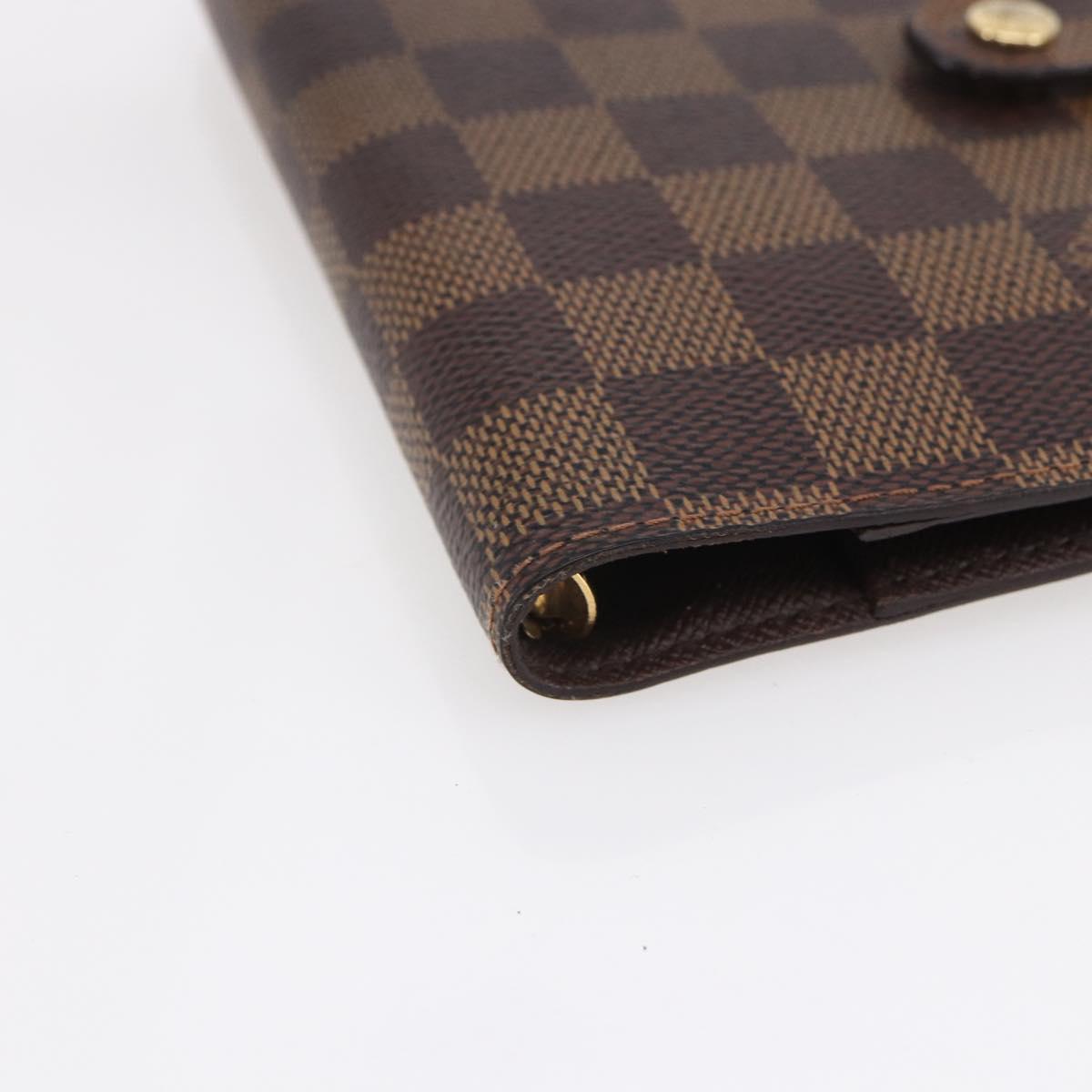 LOUIS VUITTON Damier Ebene Agenda PM Day Planner Cover R20700 LV Auth 148674